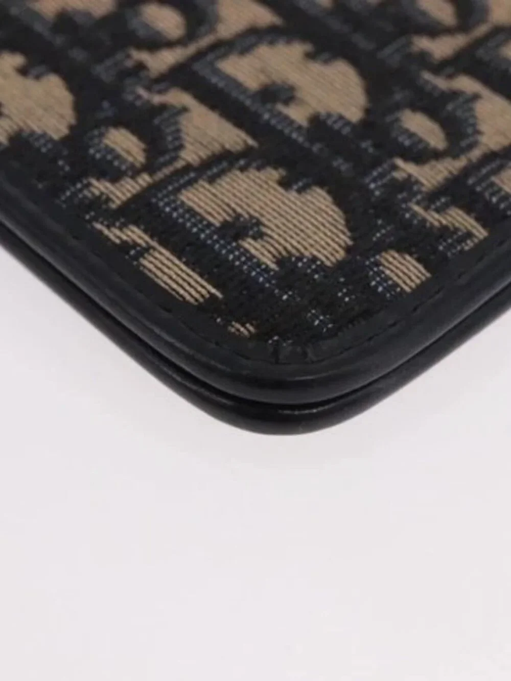 Christian Dior Trotter Canvas Passport Case Navy Auth 189387A